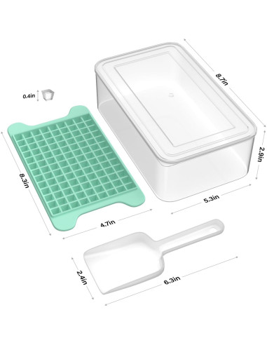 Bandeja de Hielo Mini FDDBI con Contenedor - 117 Cubos 1 cm