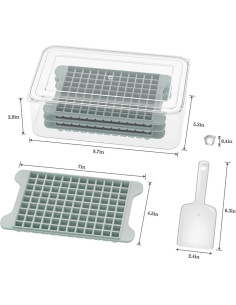 Bandeja de Hielo Mini GGUW con Contenedor - 432 Cubos 2