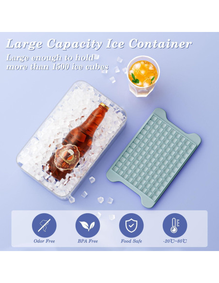 Bandeja de Hielo Mini GGUW con Contenedor - 432 Cubos Bandeja de Hielo Mini GGUW con Contenedor - 432 Cubos