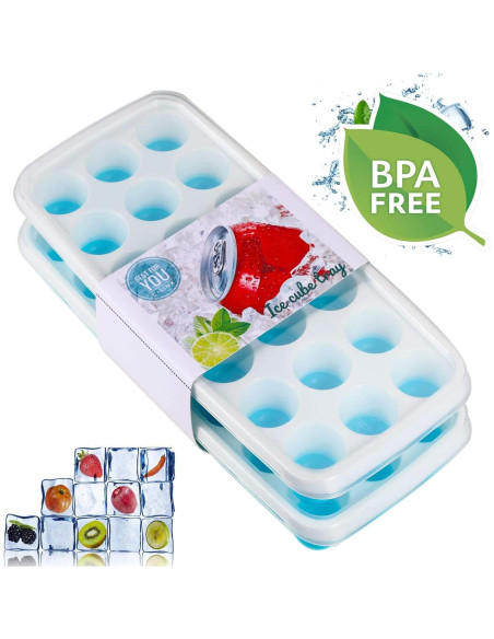 Bandejas de Hielo Clink - Silicona, 2 Piezas, 42 Cubos, Azul Bandejas de Hielo Clink - Silicona, 2 Piezas, 42 Cubos, Azul