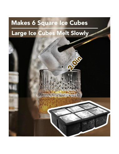 Bandejas de Hielo de Silicona DclobTop - 12 Cubos Cuadrados