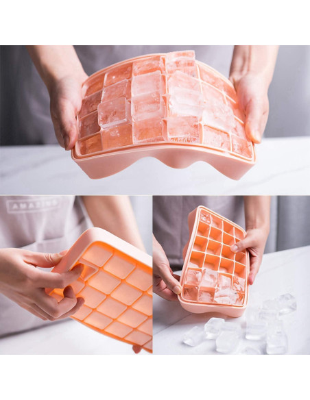 Bandejas de Hielo Silicona Bangp 2 Piezas Apilables 24 Cubos Bandejas de Hielo Silicona Bangp 2 Piezas Apilables 24 Cubos