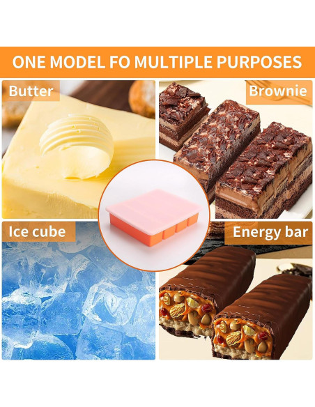 Moldes de Hielo de Silicona BECOKIT 2 Piezas Naranja Moldes de Hielo de Silicona BECOKIT 2 Piezas Naranja