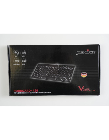 Teclado Mini Perixx PERIBOARD-429 Retroiluminado USB