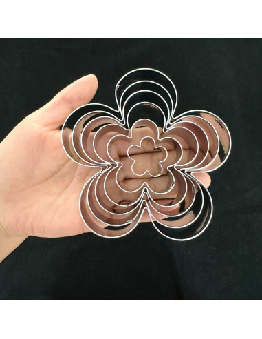Juego de Cortadores de Galletas Auktosmn Flor Acero Inoxidable 6 Piezas