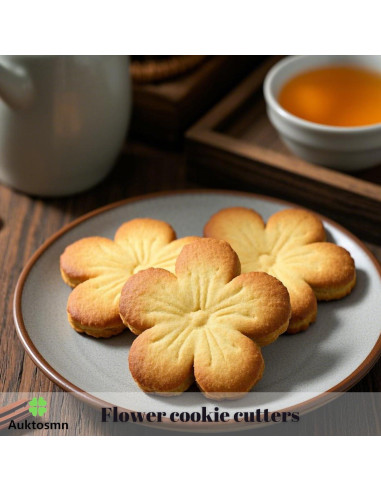 Juego de Cortadores de Galletas Auktosmn Flor Acero Inoxidable 6 Piezas