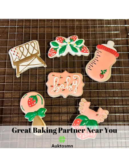 Juego de Cortadores de Galletas Auktosmn Baby Shower Flores - 7 Piezas Acero Inoxidable Juego de Cortadores de Galletas Auktosmn Baby Shower Flores - 7 Piezas Acero Inoxidable