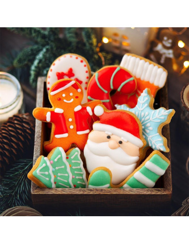 Juego de Cortadores de Galletas de Navidad QtoiKce - 12 Piezas Acero Inoxidable