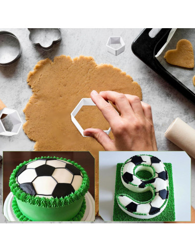 Juego de Cortadores de Galletas de Fútbol 8 Piezas JIYIN
