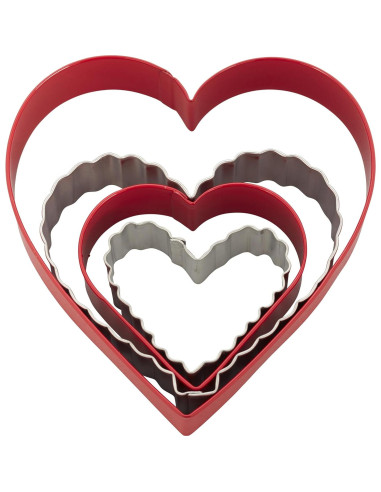 Juego de Cortadores de Galletas Corazón Wilton 4 Piezas