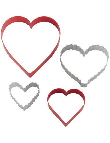 Juego de Cortadores de Galletas Corazón Wilton 4 Piezas