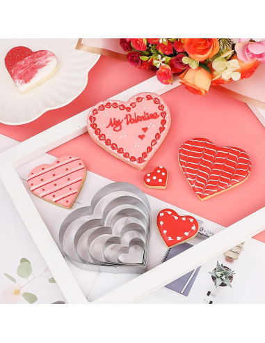 Juego de Cortadores de Galletas Corazón BakingWorld - 5 Piezas