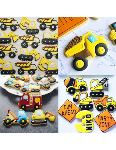Juego de Cortadores de Galletas Vehículos de Construcción Xzhloym - 8 Piezas