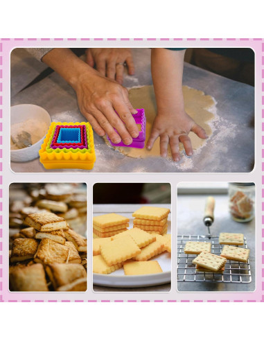 Juego de Cortadores de Galletas Cuadrados Bolonie - 5 Piezas