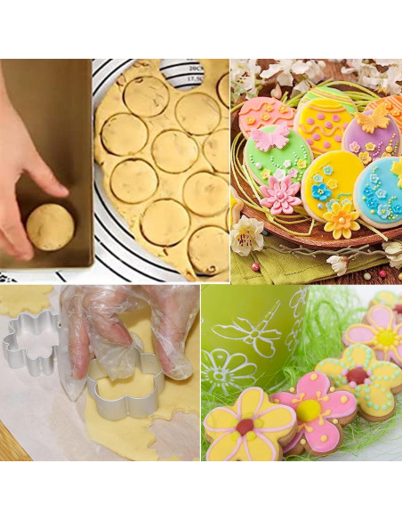 Set de Cortadores de Galletas Florales Kukifun - 5 Piezas Acero Inoxidable Set de Cortadores de Galletas Florales Kukifun - 5 Piezas Acero Inoxidable