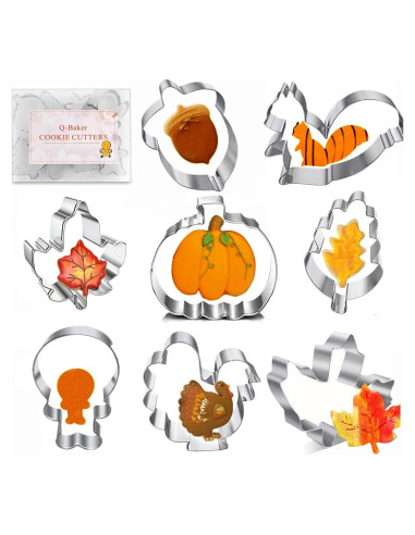 Juego de Cortadores de Galletas de Otoño Q-BAKER 8 Piezas