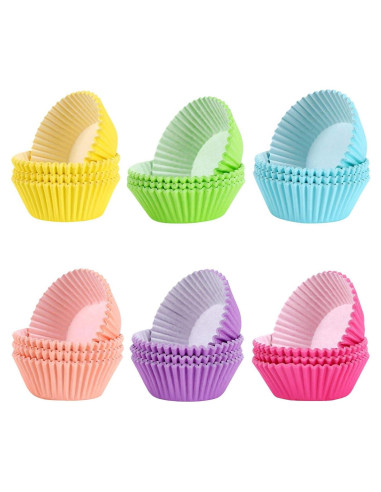 600 Forros de Papel para Cupcakes Hadoife - Colores Vibrantes