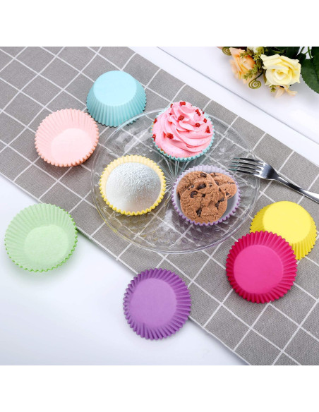600 Forros de Papel para Cupcakes Hadoife - Colores Vibrantes 600 Forros de Papel para Cupcakes Hadoife - Colores Vibrantes