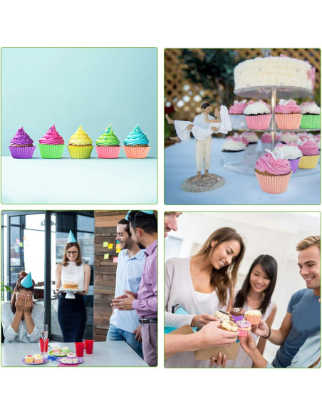 600 Forros de Papel para Cupcakes Hadoife - Colores Vibrantes 600 Forros de Papel para Cupcakes Hadoife - Colores Vibrantes