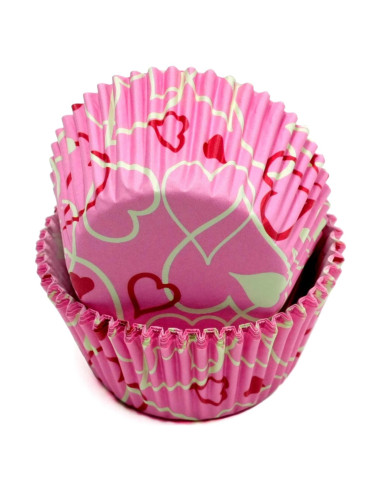 Forros para Cupcake Chef Craft Corazones 50 Unidades Rosa/Blanco/Rojo