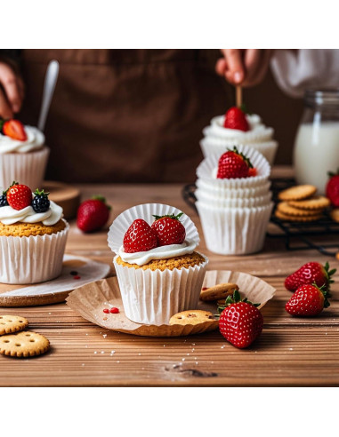 Forros de Cupcake Hzyxgs 500 Piezas Antiadherentes Blancos