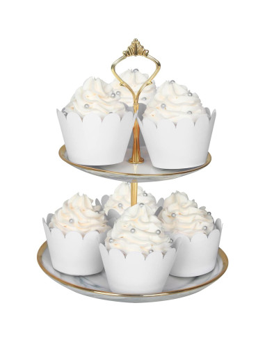 KPOSIYA Set de 100 Fundas para Cupcake Blancas Decorativas