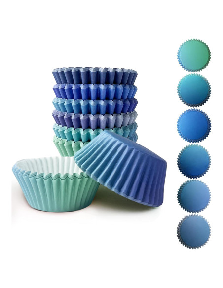 Forros para Cupcakes Qiqee 300 pcs Mini Gradiente Azul Forros para Cupcakes Qiqee 300 pcs Mini Gradiente Azul