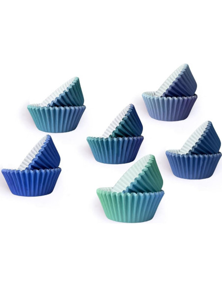 Forros para Cupcakes Qiqee 300 pcs Mini Gradiente Azul Forros para Cupcakes Qiqee 300 pcs Mini Gradiente Azul