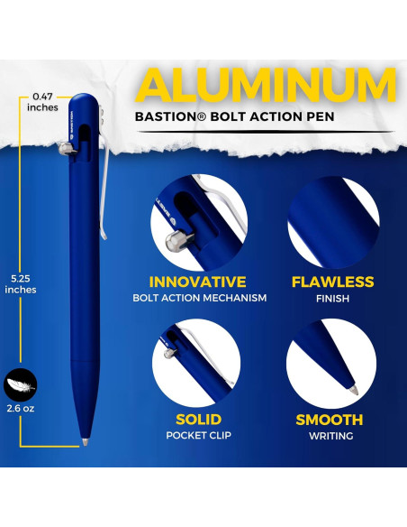 Bolígrafo BASTION Profesional de Aluminio Azul 0.5mm Bolígrafo BASTION Profesional de Aluminio Azul 0.5mm