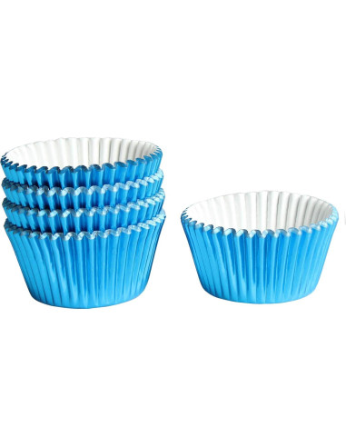 Forros de Cupcake Azul MEETINGU - Paquete de 100, 7 cm