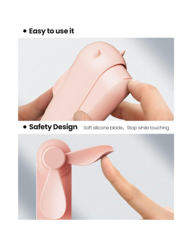 Ventilador Portátil Gaiatop Fan-FS08 Plegable USB Rosa
