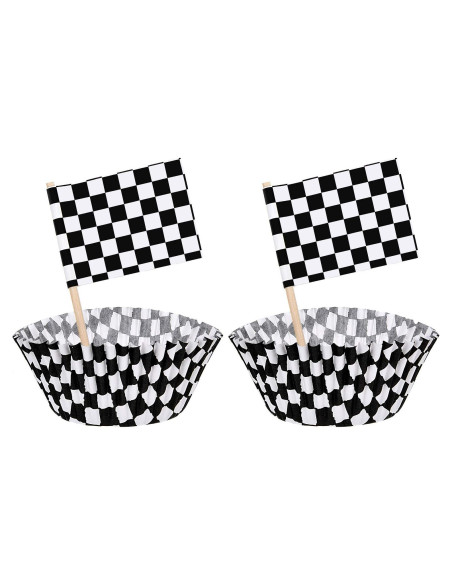 Kit Decoración Cupcakes 200 Piezas TecUnite Bandera Cuadros Kit Decoración Cupcakes 200 Piezas TecUnite Bandera Cuadros