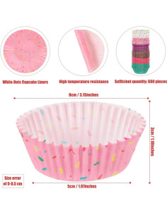 600 Forros de Cupcake Desechables Patelai Color Delicado 2