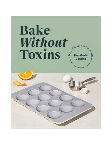 Sartén para Muffins Caraway 12 Tazas Antiadherente Pizarra Sartén para Muffins Caraway 12 Tazas Antiadherente Pizarra