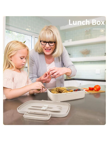 Caja de Almuerzo Bento ANDMOON 5 Compartimentos 1300ml Blanca Caja de Almuerzo Bento ANDMOON 5 Compartimentos 1300ml Blanca