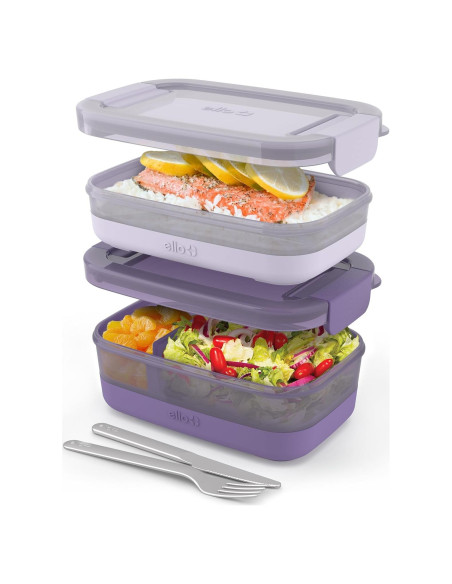 Contenedor de Almuerzo Apilable Ello 2 y 3 Tazas Wisteria Contenedor de Almuerzo Apilable Ello 2 y 3 Tazas Wisteria