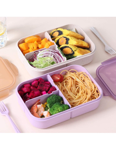 Caja de Almuerzo ASYH Bento Box 3 Compartimentos 1150ml