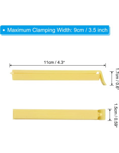Clips de Sellado Reutilizables PATIKIL 20 Piezas 10.9 cm Amarillo 2