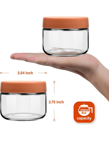 Frascos de vidrio herméticos EONJOE 8oz - Paquete de 6