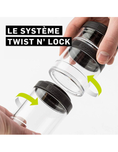 Frascos de Almacenamiento BlenderBottle GoStak 150cc 2-Pak Negro