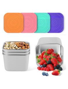 Paquete de 4 Contenedores de Snack Farielyn-X 180ml Acero Inoxidable