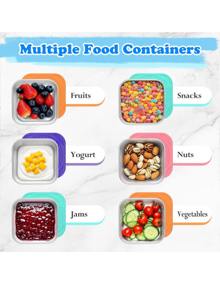 Paquete de 4 Contenedores de Snack Farielyn-X 180ml Acero Inoxidable Paquete de 4 Contenedores de Snack Farielyn-X 180ml Acero Inoxidable