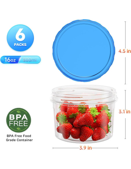 Contenedores de Almacenamiento para Alimentos HOMETALL 6x473ml Contenedores de Almacenamiento para Alimentos HOMETALL 6x473ml