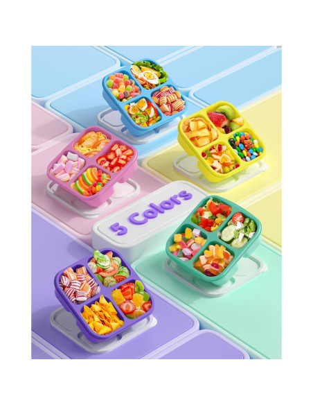 5 Contenedores de Snack Divididos Canfanni 4 Compartimentos 5 Contenedores de Snack Divididos Canfanni 4 Compartimentos