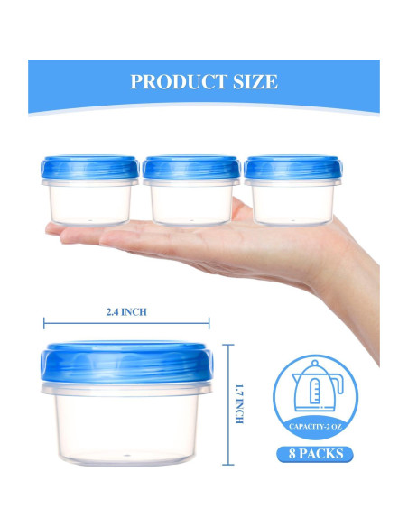 Contenedores de Aderezo Reutilizables Atecare 60 ml - 8 Piezas Contenedores de Aderezo Reutilizables Atecare 60 ml - 8 Piezas