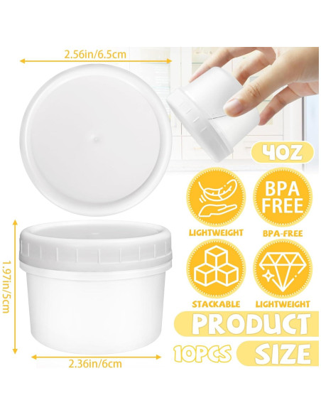 Paquete de 10 Contenedores Plásticos 4oz ISUSSER para Alimentos Paquete de 10 Contenedores Plásticos 4oz ISUSSER para Alimentos