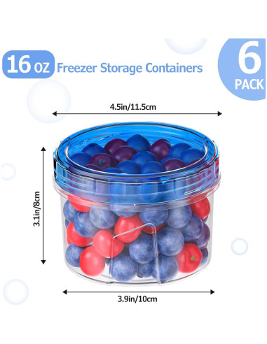 Juego de 6 Contenedores de Almacenamiento 16 OZ Winproper