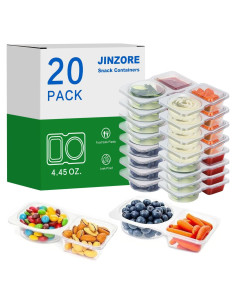 Paquete de 20 Contenedores Reutilizables JINZORE para Snacks