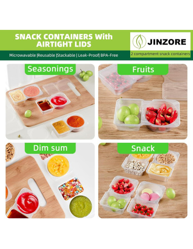 Paquete de 20 Contenedores Reutilizables JINZORE para Snacks