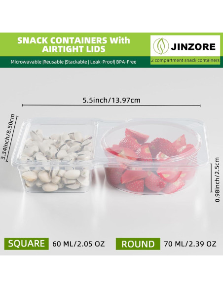 Paquete de 20 Contenedores Reutilizables JINZORE para Snacks Paquete de 20 Contenedores Reutilizables JINZORE para Snacks